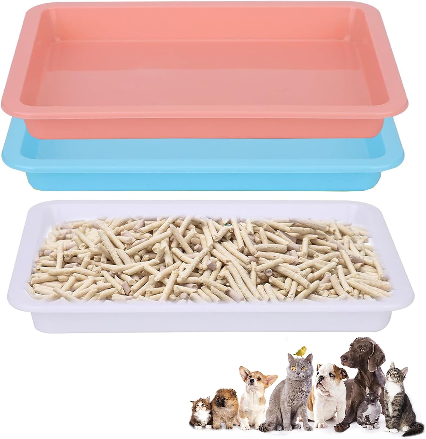 3 Pcs Kitten Litter Tray, Shallow Litter Tray, 2.5x18.5x24.5cm Durable