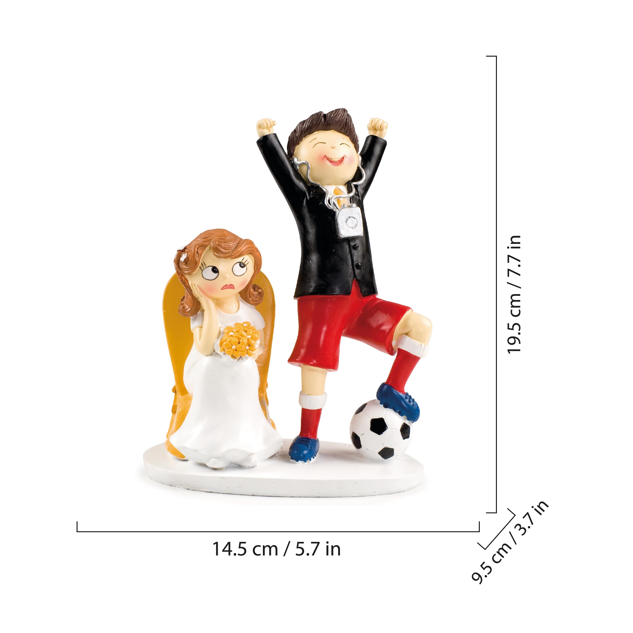 Mopec Y686 Brautpaar-Pastel Paar und Fußball, 14,5 x 19,5 cm