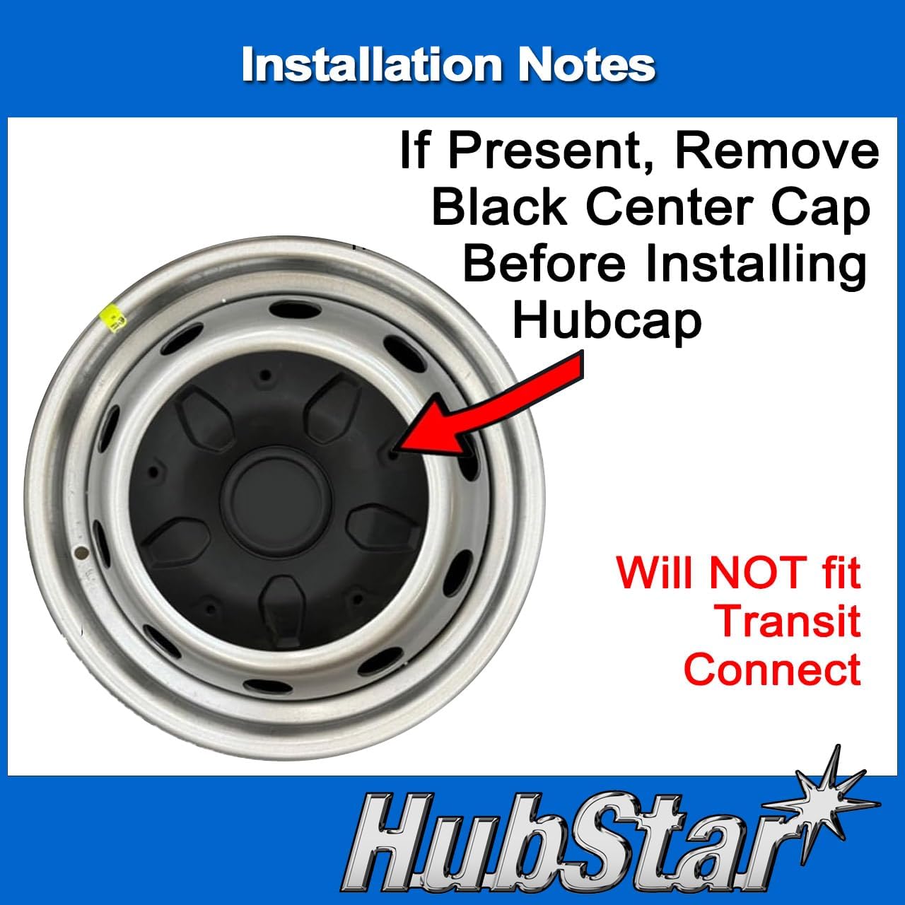 Hubcap Replacement for Ford Transit 150, 250, and 350: 2015-2024, 16-inch Original-Style Replica with Heavy-Duty Clips (Silver, 4 Pieces)