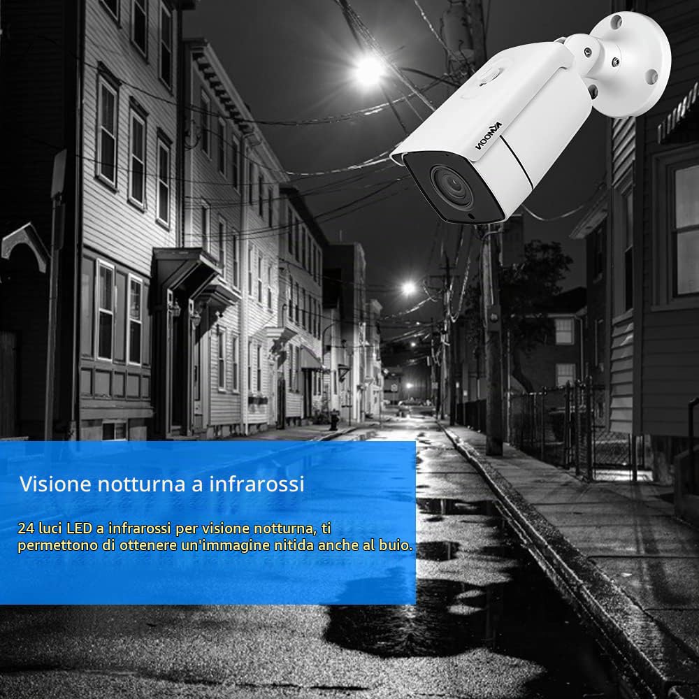 Telecamera di sicurezza analogica 1080P da esterno IP66 Telecamera di sorveglianza CCTV impermeabile 24 pezzi LED a infrarossi, sistema di visione notturna da 82 piedi