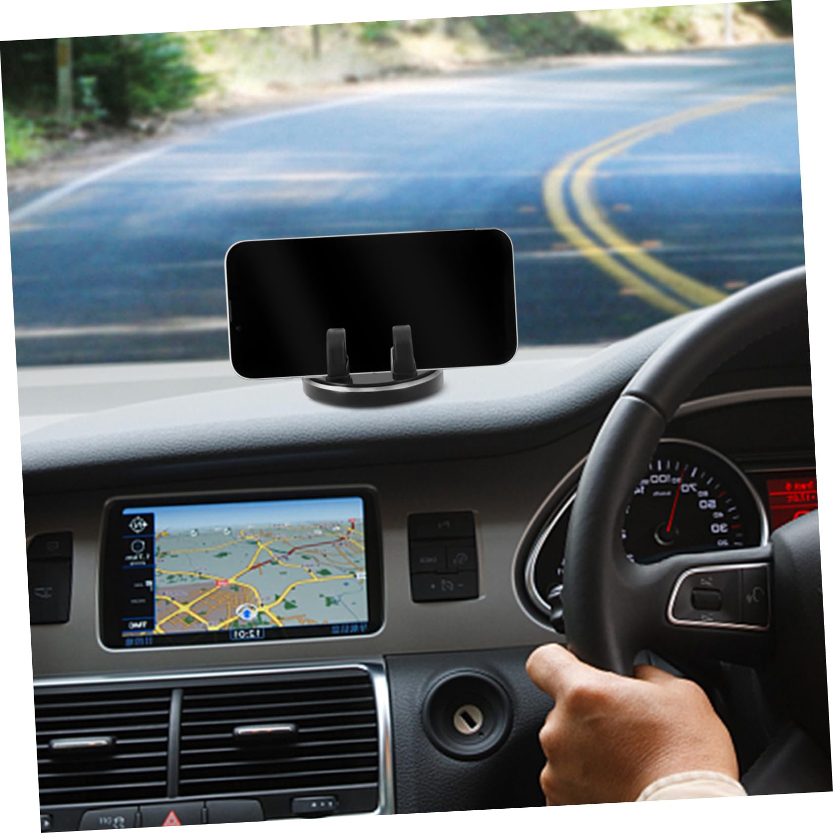OSALADI 3pezzi Supporto Telefonico Rotante Silicone Per Auto e Casa Porta Smartphone Per Cruscotto Facile Da Utilizzare Nero