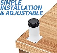 Vista 6 de Patas de metal para muebles de 6 pulgadas, patas ajustables de acero inoxidable, patas de metal blancas, patas redondas para gabinete para mesa