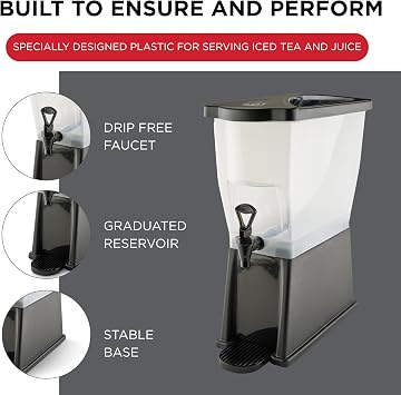 Winco 3 Gallon Slim Plastic Beverage Dispenser with Base