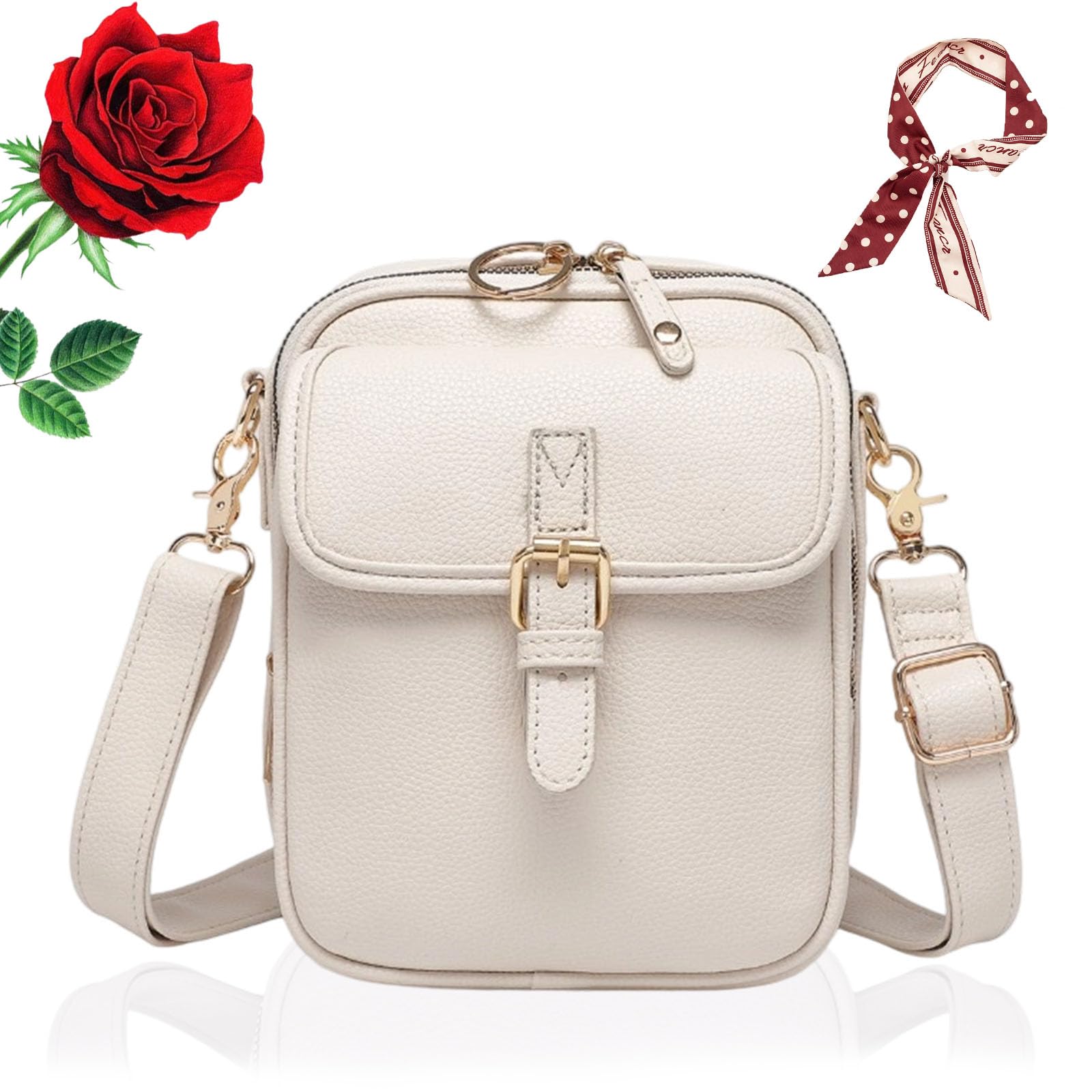 RJDJ Crossbody Bag for Women, Fashion Multi-layer Women's Leather Bags, Waterproof