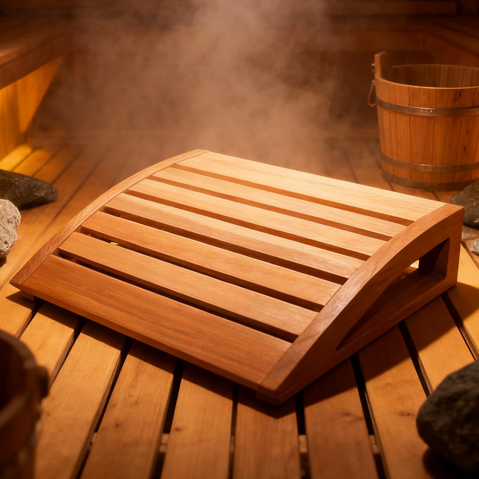 Cuscino per sauna, in legno naturale, antiscivolo, ergonomico, per riposare, rilassare e alleviare lo schienale, per donne, uomini, adulti, casa, spa, riposare, rilassare