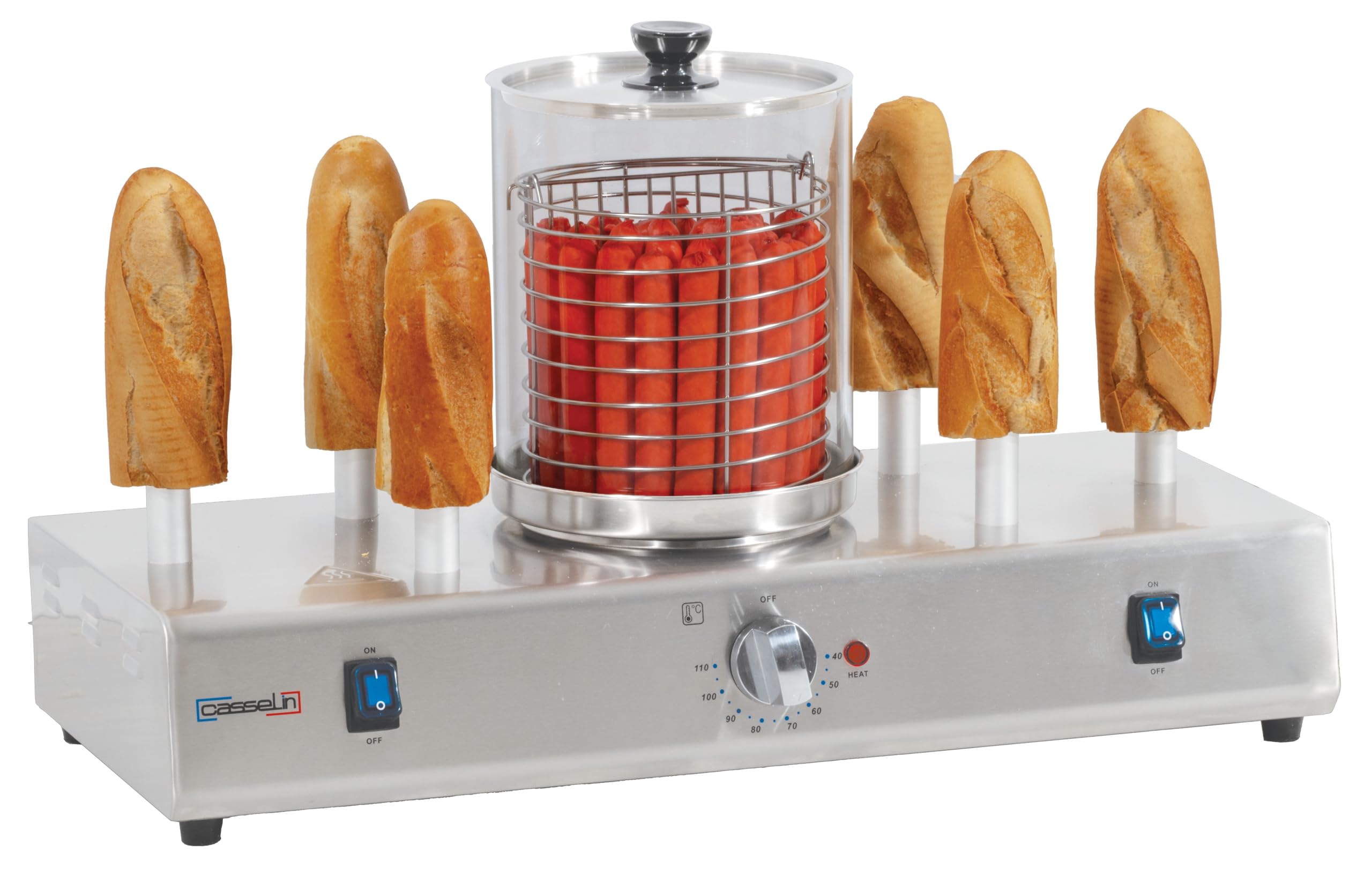 Machine à hot dog 6 plots chauffants CMH6