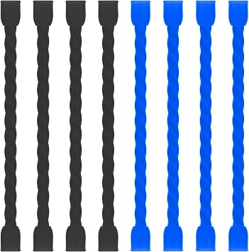 8pcs 3Inch Silicone Cable Ties Reusable Steel-Core Twist Ties Wire Straps