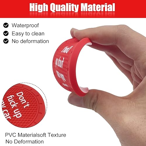 Miniatura 10 de Portavasos para automóvil antideslizante para automóvil con diseño divertido y decorativo  Dont Fuck up My Car Please adecuado para la mayoría de