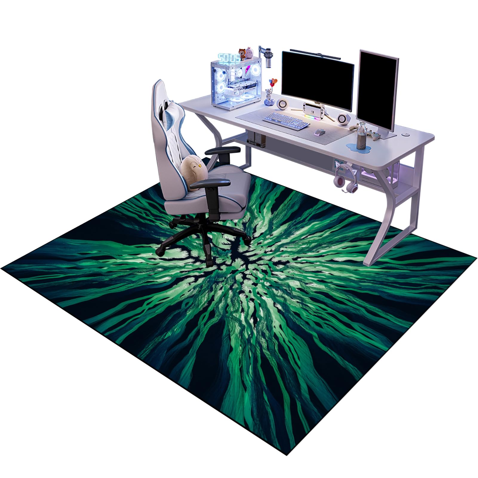 Gaming Chair Mat for Hardwood Floor, Anti-Slip Floor Protector for Rolling Chair, Floor Protection Mat for Carpeted Floor, Desk Chair Mat 100 x 140 cm Carpet Protector Chair Mat for Office Home