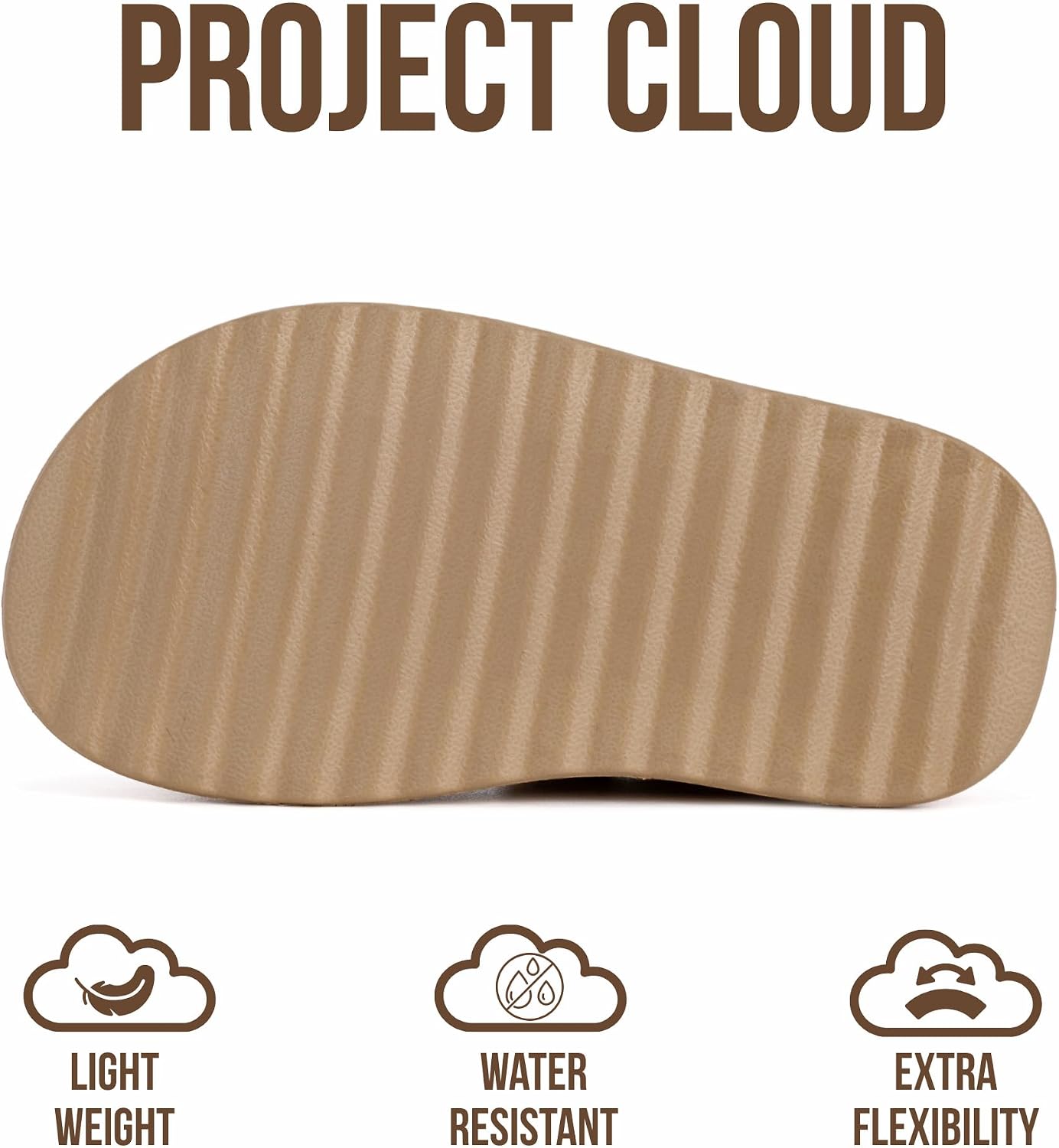 Project Cloud Sandals for Girls - Lightweight Adjustable Straps Kids Sandals - Water-Resistant Girls Slides and Non-Slip Slides for Kids (Little Goldie)