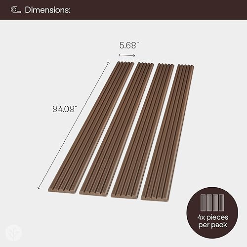 Miniatura 6 de Paneles de pared con efecto madera de tambor estriado laminado de nogal  Paneles de pared 3D para decoración de interiores  Diseño ligero y paneles