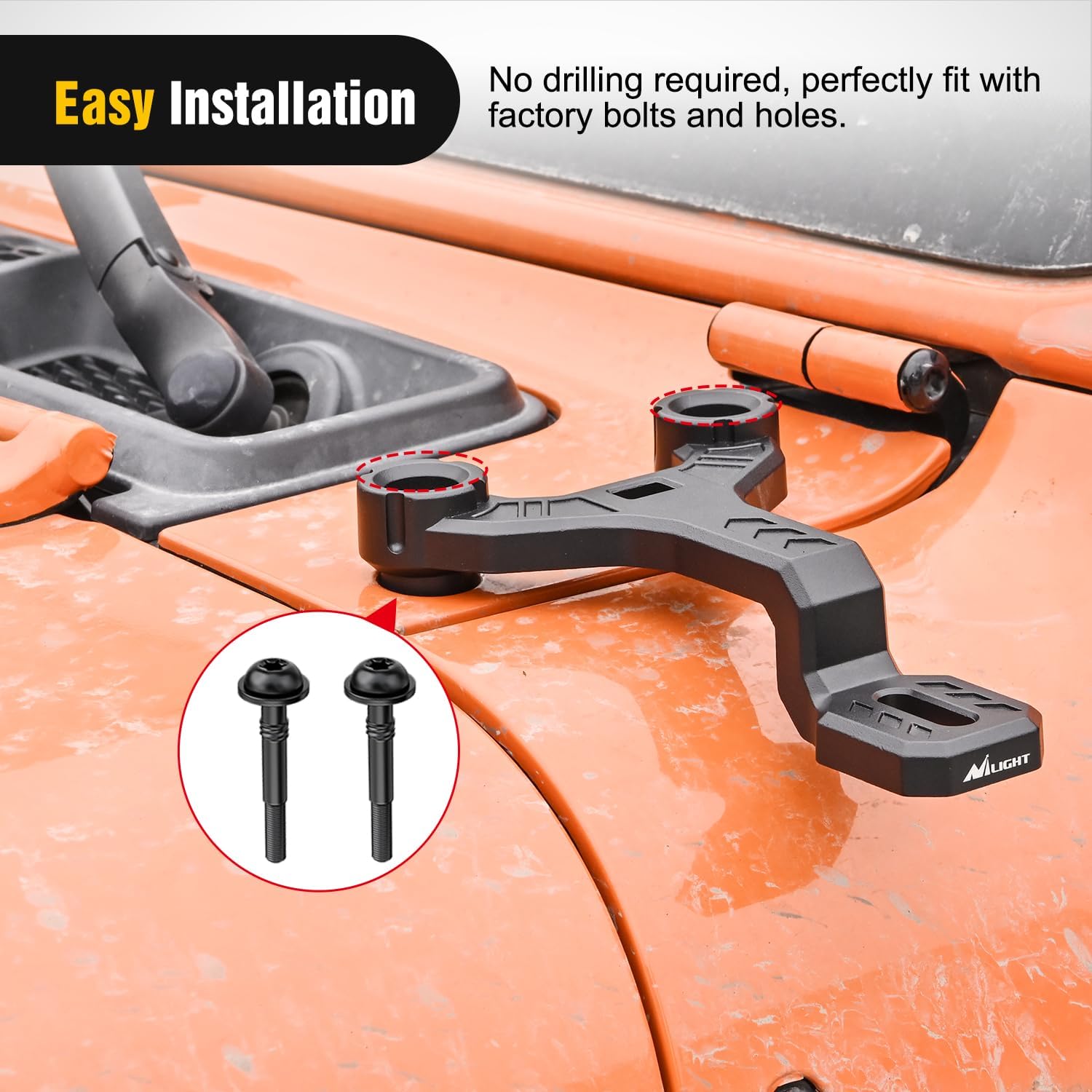 Nilight Dual Light Mounting Bracket for 2018 2019 2020 2021 2022 2023 2024 2025 2026 Wrangler JL/JLU/Gladiator JT Front A-Pillar Assist Off Road LED Pod Light Work Light