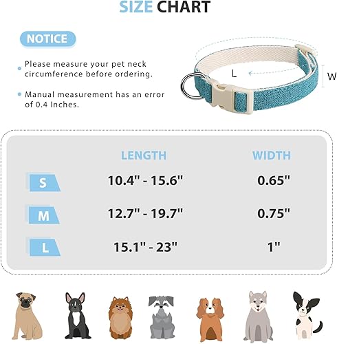 Miniatura 6 de Collar para perro con etiqueta de identificación de código QR, collares de algodón resistentes de cáñamo, duradero, cómodo, acolchado, etiquetas de