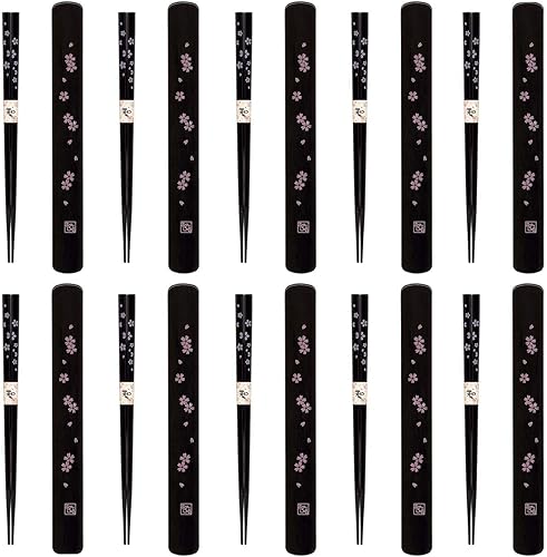 Miniatura 6 de Palillos japoneses con funda de viaje plástica JapanBargain Yuzen rojo  Negro  rojo