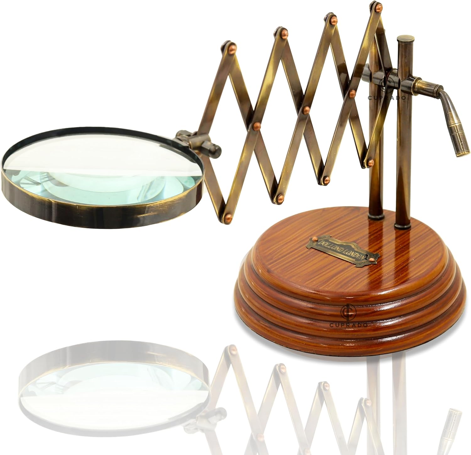Exquisite Antique Magnifier Glass with Stand | Elegant Desk Magnifying Glass & Desk Magnifier for Office, Study, and Vintage Collectors | Design & Superior Functionality.