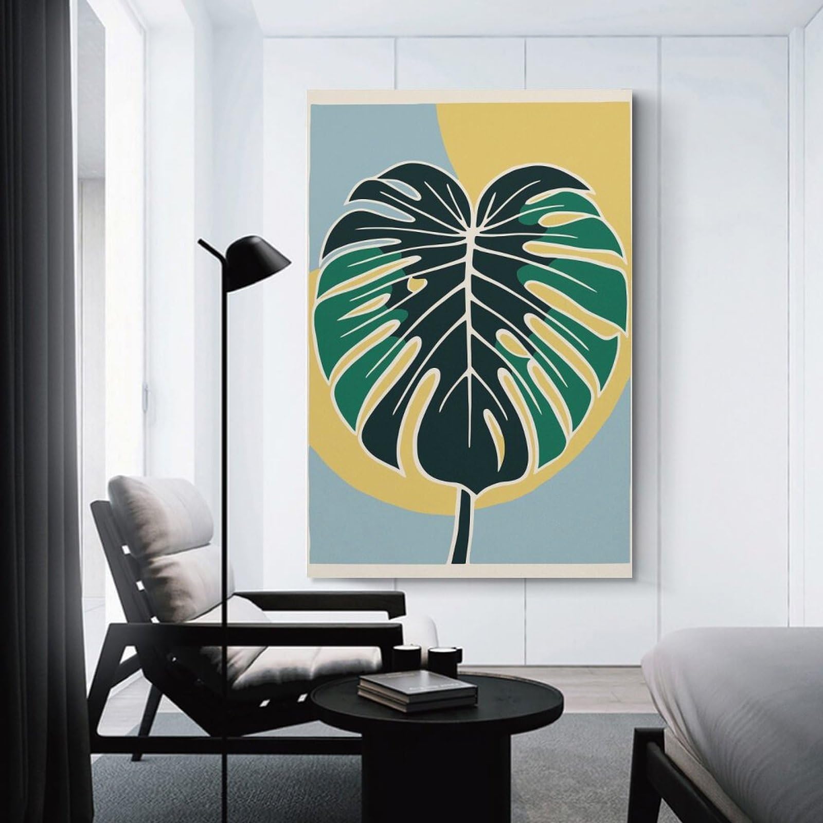 Junmoney Room Decor Wall Art Monstera Leaf Print, 24x36inch(60x90cm), for Gallery Wall Layouts in Home Or Office, Home Wall Art for Statement Displays