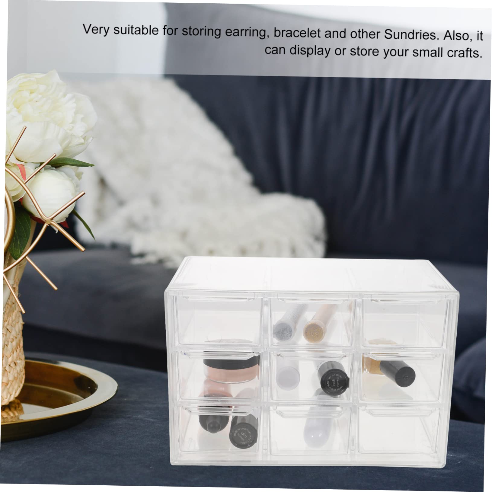 Scatola trasparente cassetto scatola cassetti estraibili mini organizer custodia porta pennelli trucco gioielli forniture per cucire cassetti organizer per gioielli multifunzione ufficio scaffale