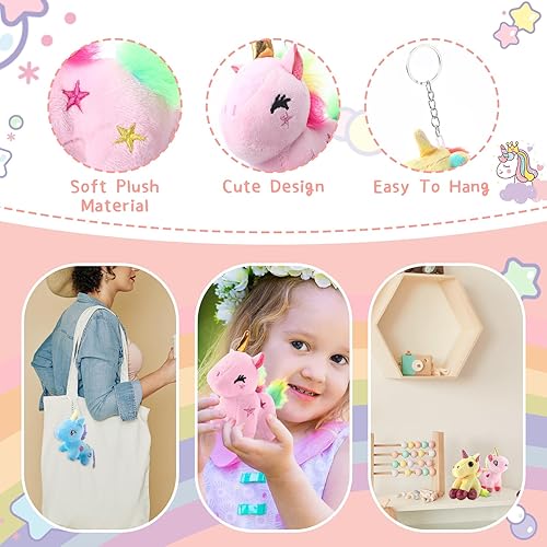 Miniatura 3 de 18 llaveros de animales de peluche, muñecos de peluche, llaveros estéticos para mochilas, rellenos de bolsas de Navidad, regalo de fiesta de