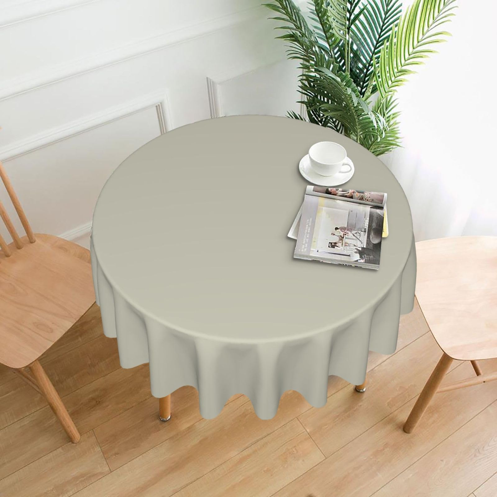 hhxvcv White Sand Beach Round Tablecloth – Dining Table Cover