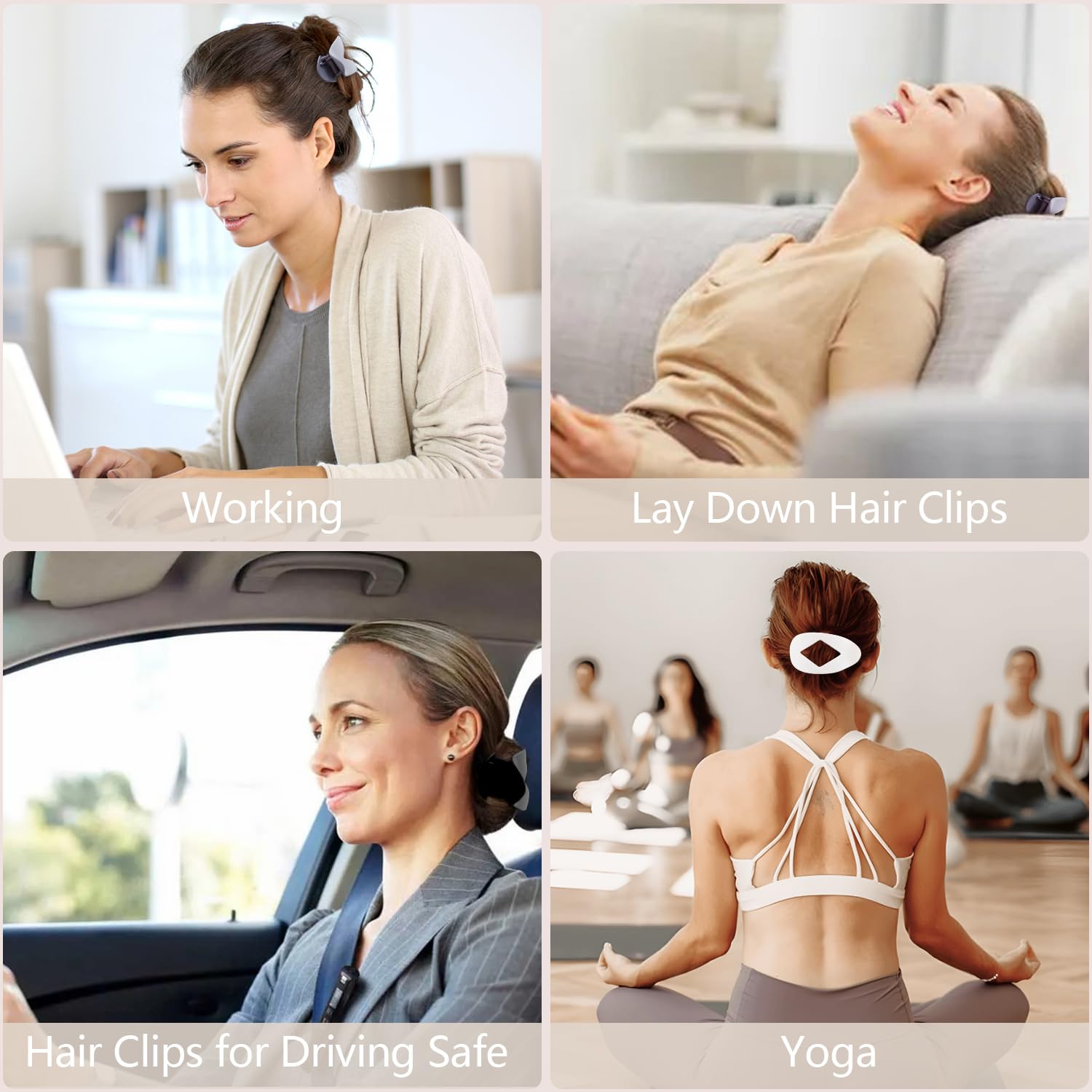 Large Flat Round Hair Clips Oval Claw Clips for Thick Medium Thin Hair 6Pcs Non Slip Strong Hold Barrettes Duckbill Accessories for Women Girls Matte Solid Color Grey Blue - Image 6