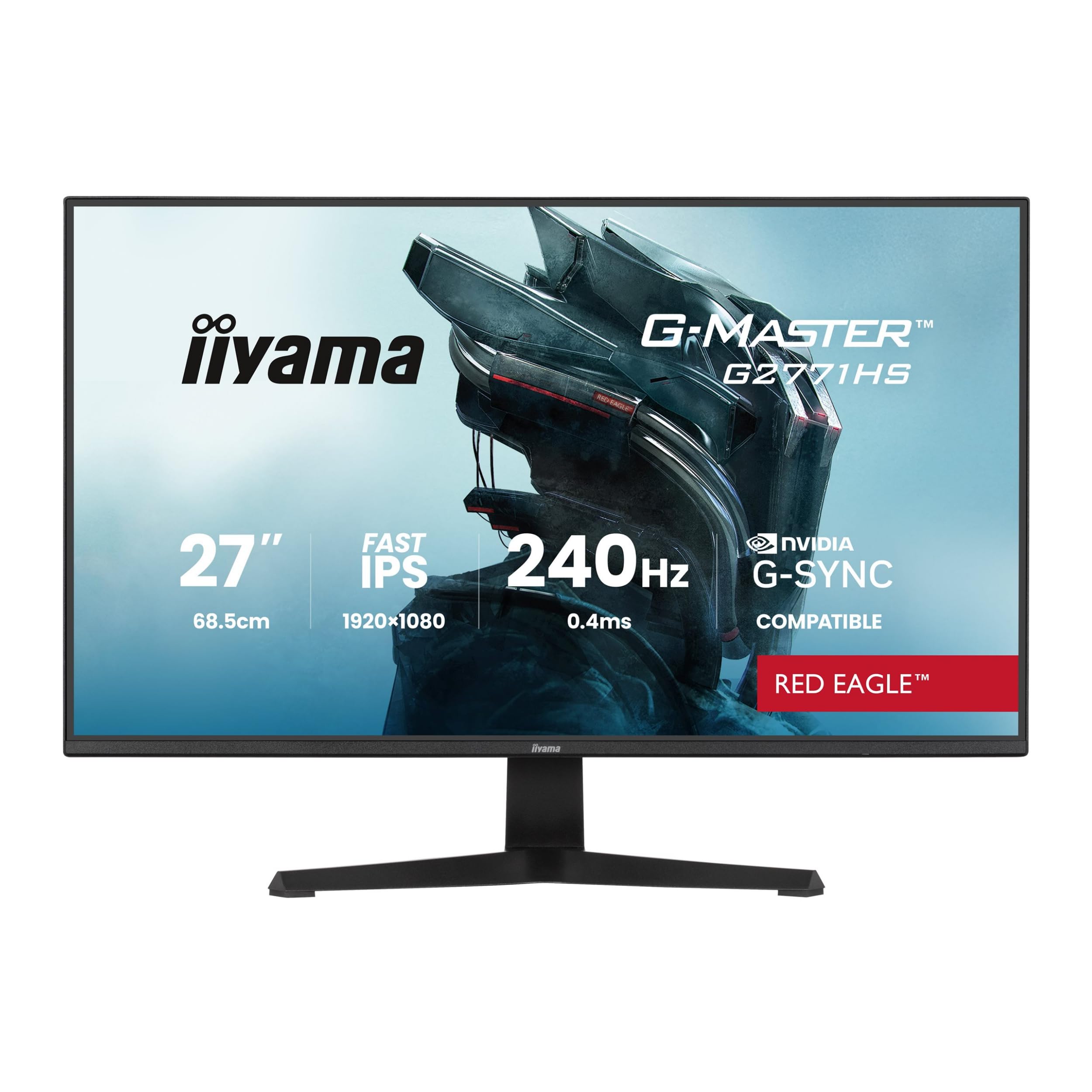 iiyama G-Master Red Eagle G2771HS-B1 27-calowy szybki monitor gamingowy IPS LED Full HD 240 Hz HDMI DP 0,4 ms G-SYNC czarny