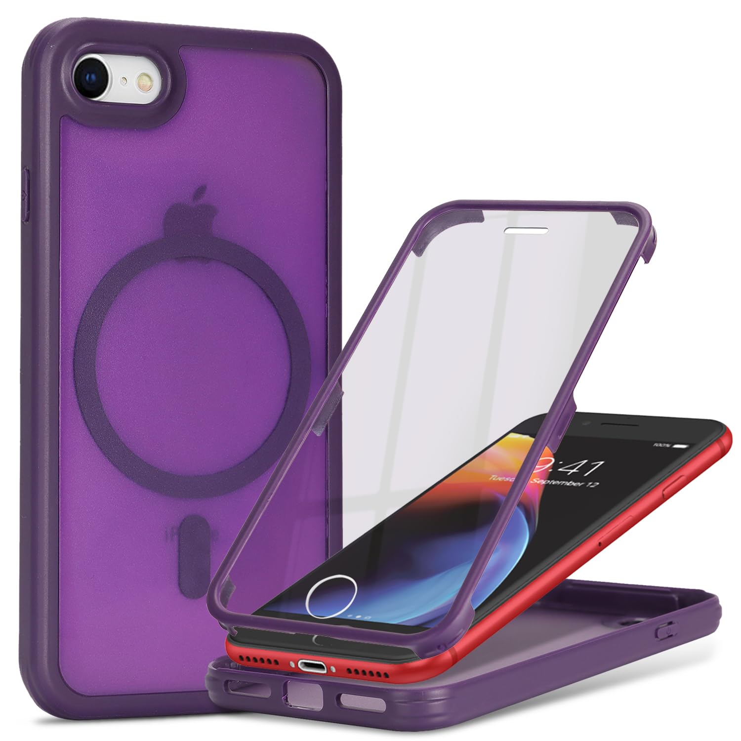 Magnetic for iPhone 7/8/SE(2020/2nd/2022/3rd) Case,Dark Purple