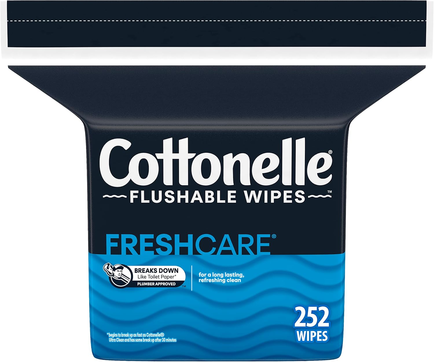 Cottonelle Fresh Care Flushable Wet Wipes, Adult Wet Wipes, 1 Refill Pack, 252 Wipes per Pack