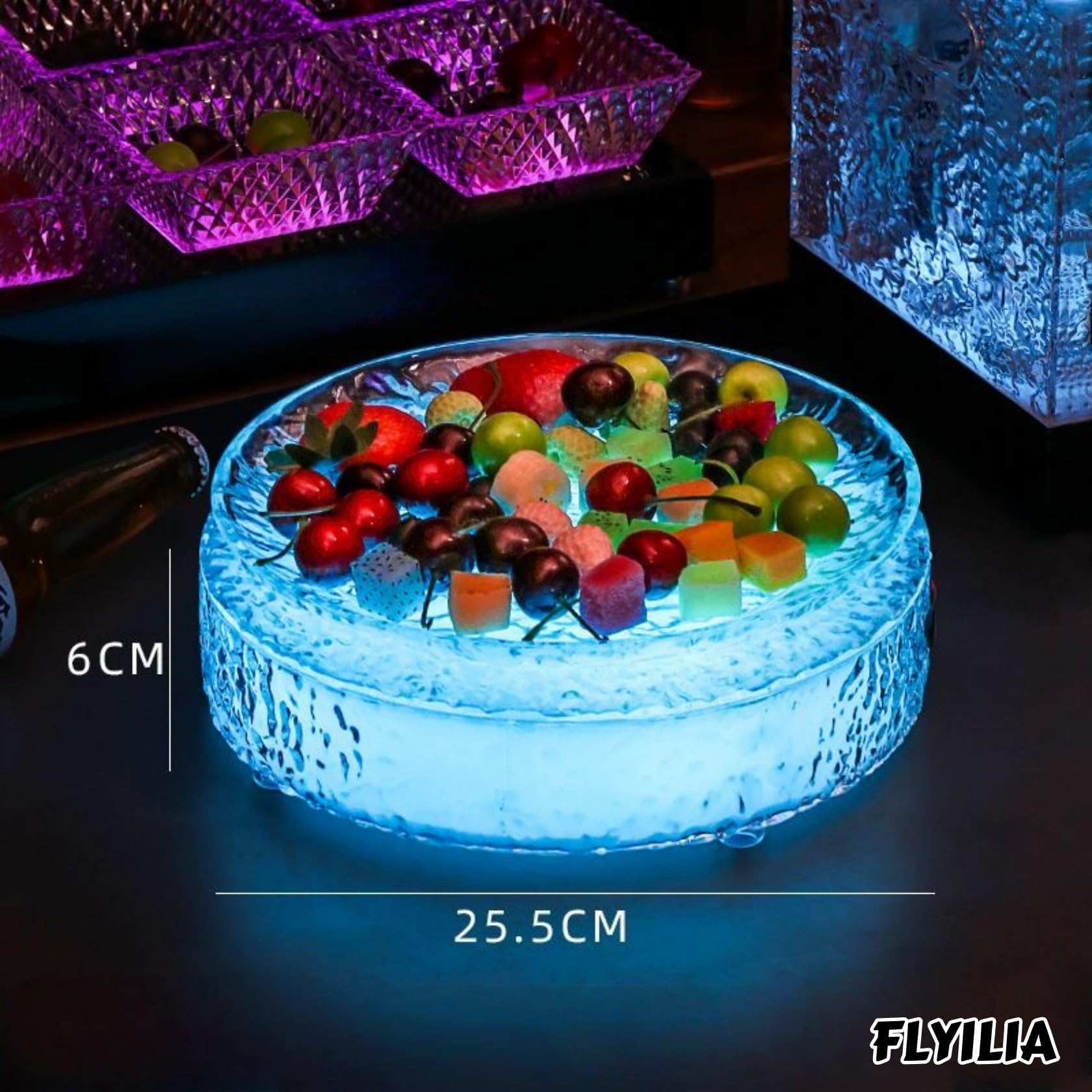 Amazon | FLYILIA 果物皿 光る フルーツバスケット LEDライト付き