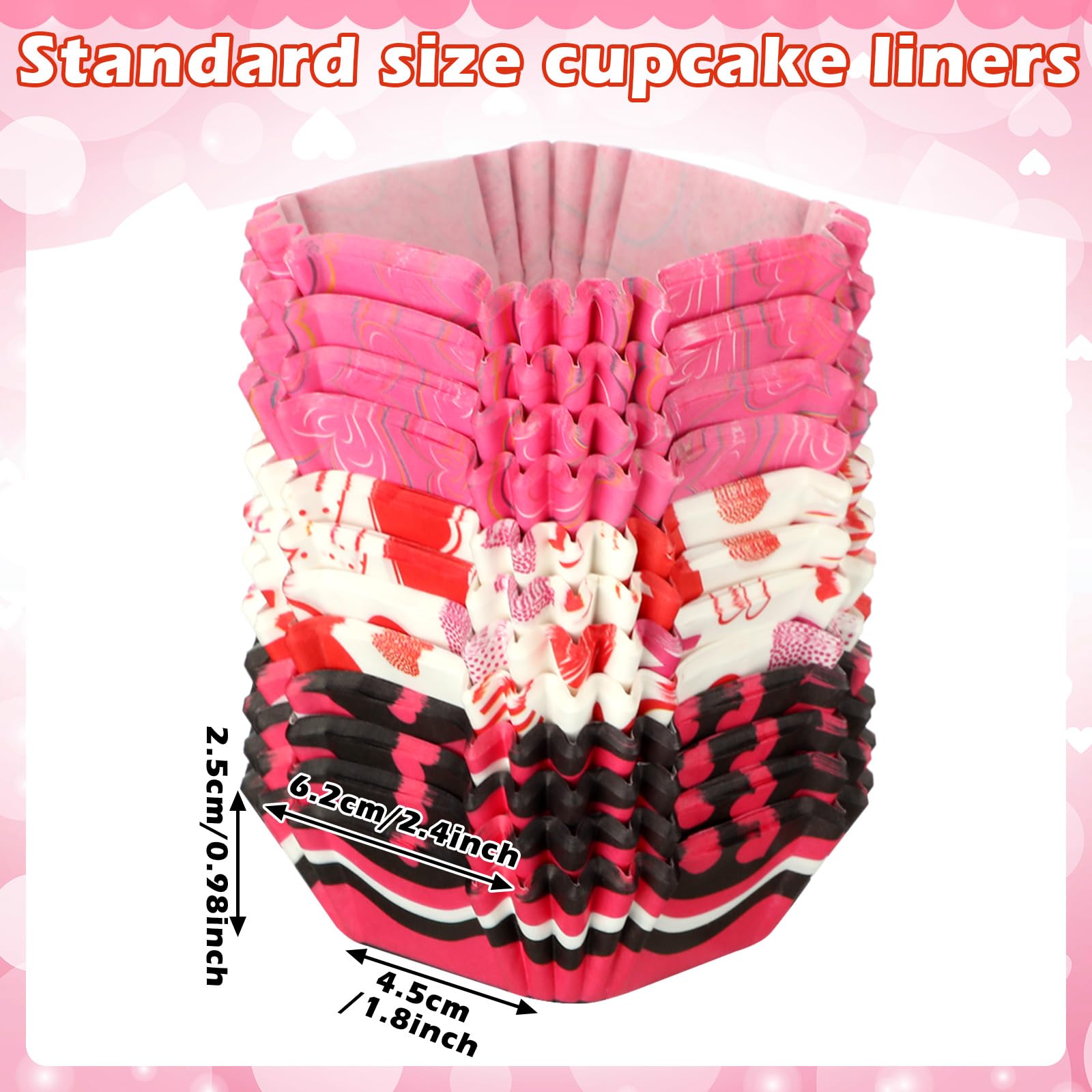 Uiifan Lot de 1 200 doublures carrées jetables en papier sulfurisé pour cupcakes, mariages, remise de diplôme, fête prénatale, fête d'anniversaire (cœur) - 4,3 x 4,3 cm