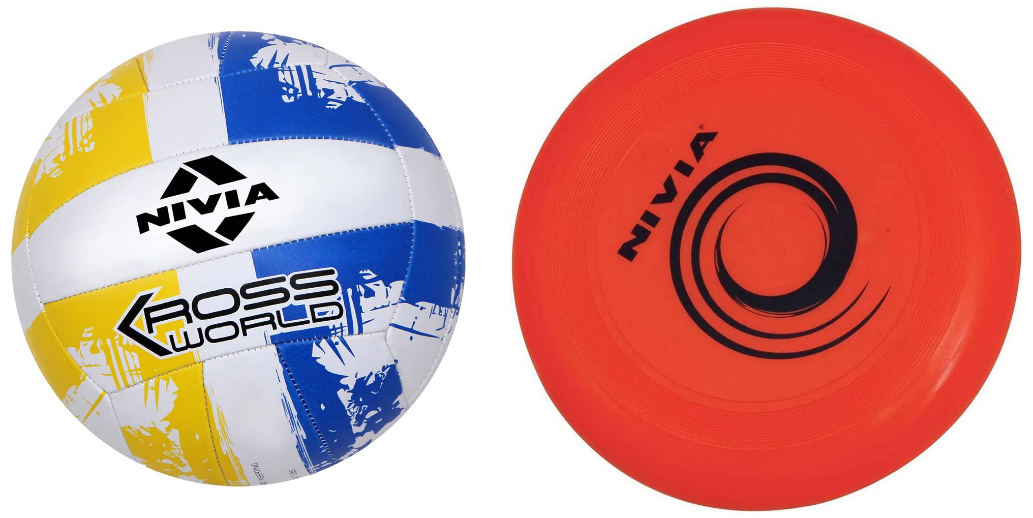 Nivia Kross Rubber Hand Stitched Volleyball, Size 4, (Yellow and Blue), Plastic Frisbee, Large, Multicolor (562) (B0BB6GG1LF) Amazon Price History, Amazon Price Tracker