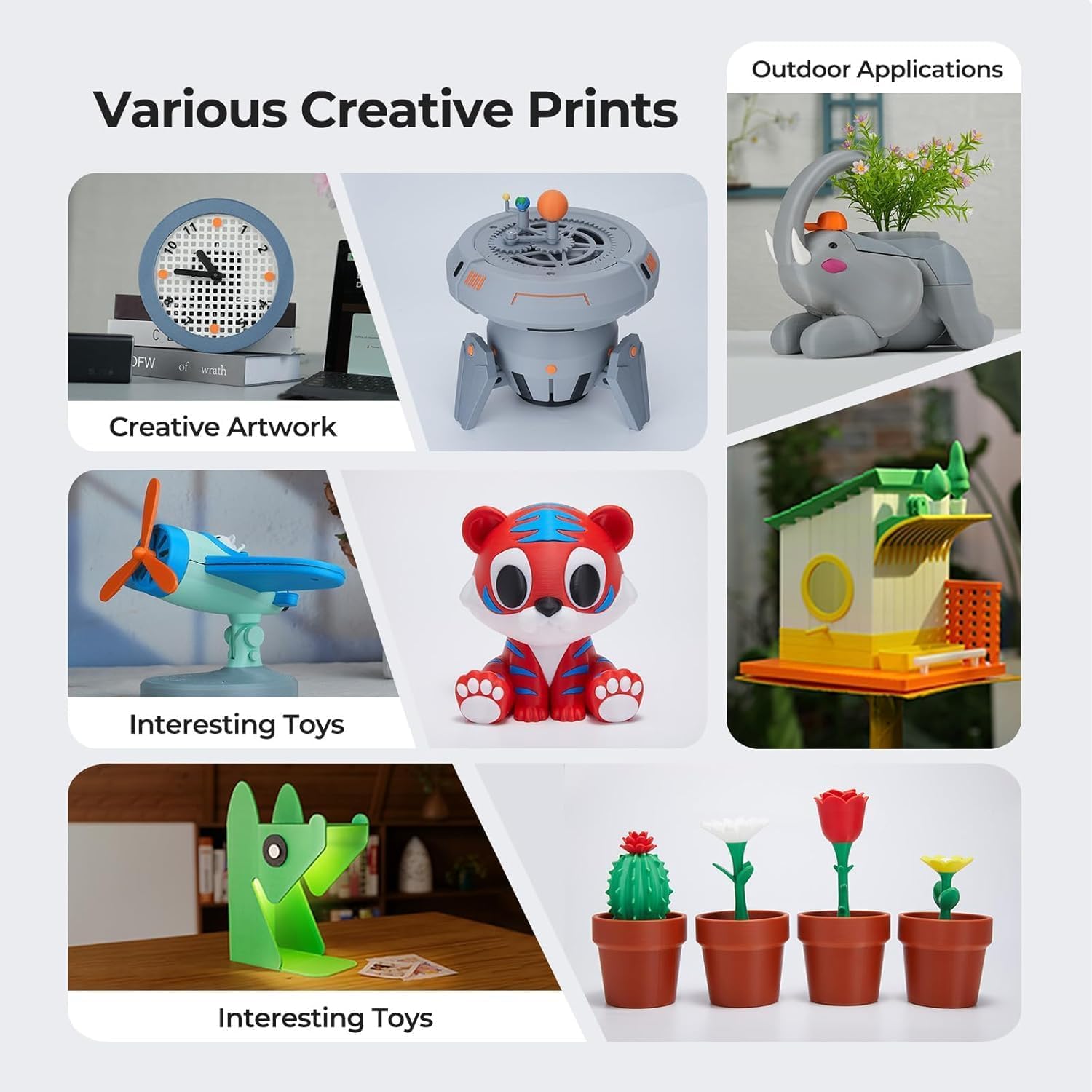 Creality PETG Filament 1,75mm, 3D Drucker Filament, CR-PETG, ±0,02mm Maßgenauigkeit, Hohe Druckstabilität, Weiß, 10er Pack