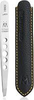 GERMANIKURE 4403 Professional Slanted Tweezers - FINOX Stainless Steel, Perforated Wide Grip, Handcrafted in Solingen Germany