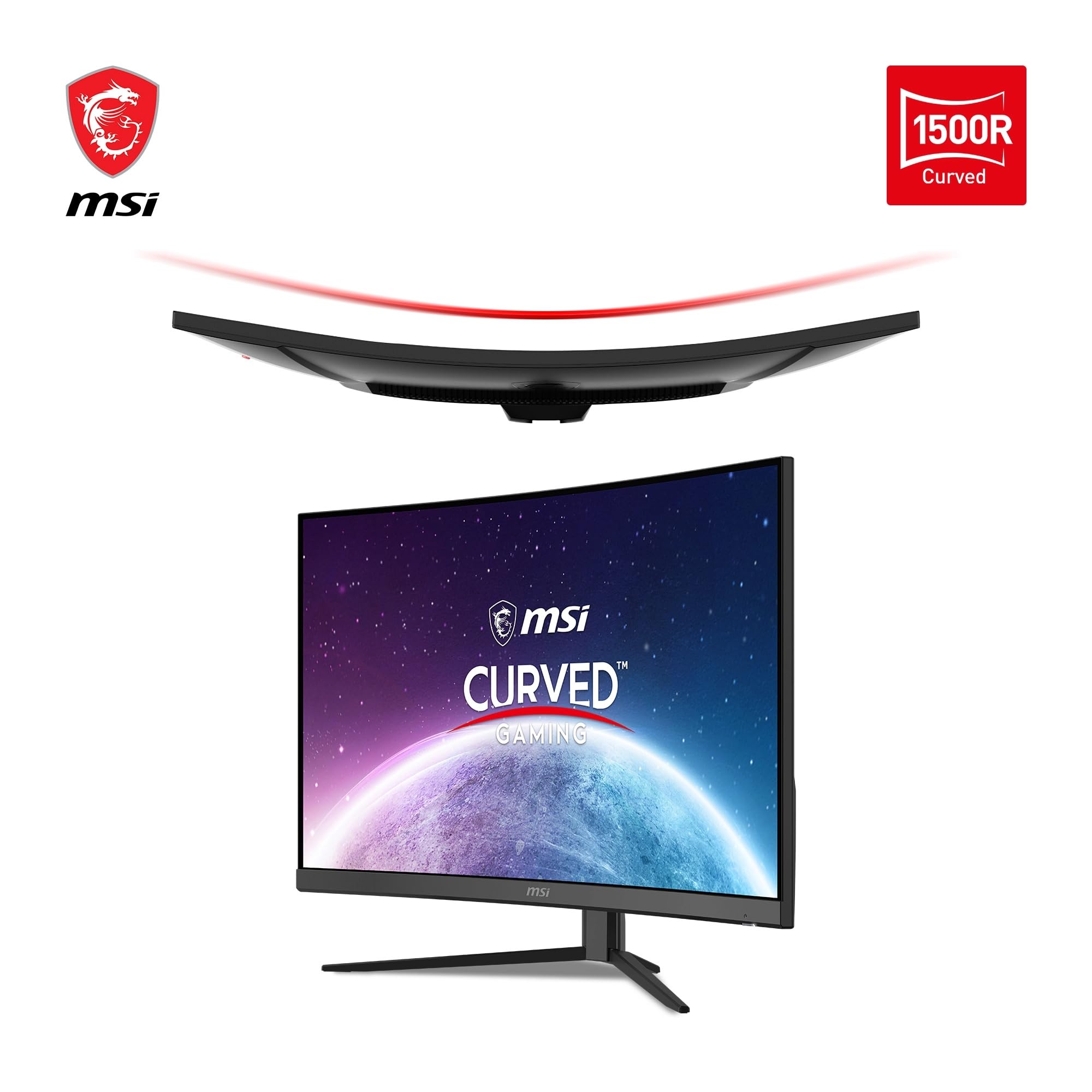 msi G27C4X Monitor Gaming 27" (VA), 1920x1080 (FHD), 250Hz, 1ms, 1500R - Adaptive Sync, Tecnologia anti-sfarfallio, Riduzione Luce blu, SRGB 113% - 1x DP(1.2a), HDMI (2.0)