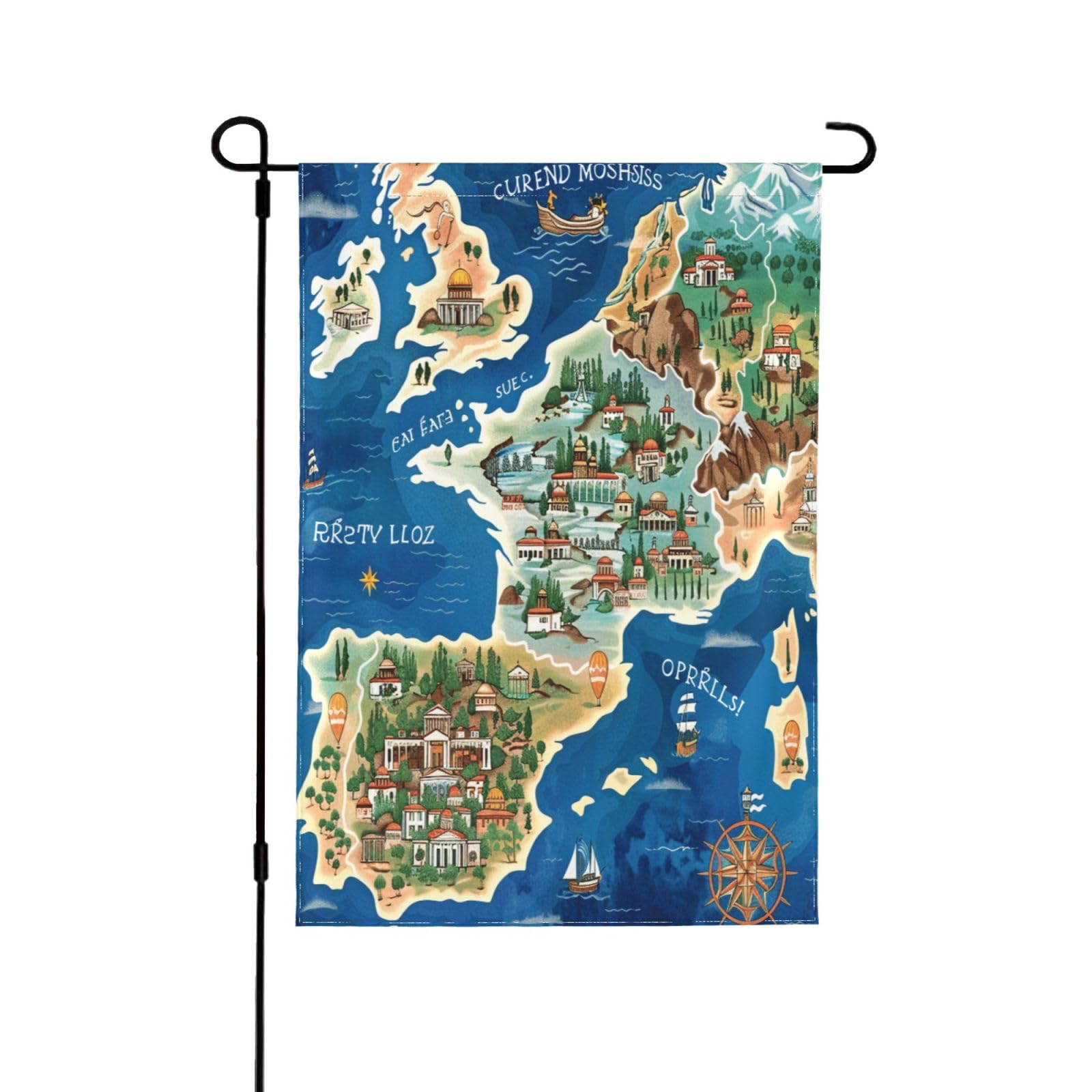 Drapeau de jardin Grèce déco de porche et terrasse grand pavillon de maison extérieur en polyester