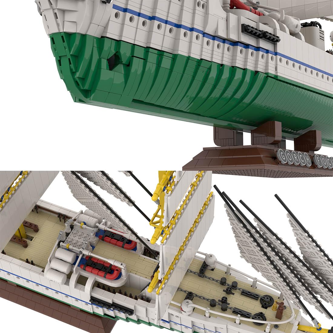 Gorch Fock - Set di mattoncini da costruzione vintage della marina tedesca, modello da collezione, per costruire ed esporre giocattoli per regali di Natale e compleanno (7599 pezzi)