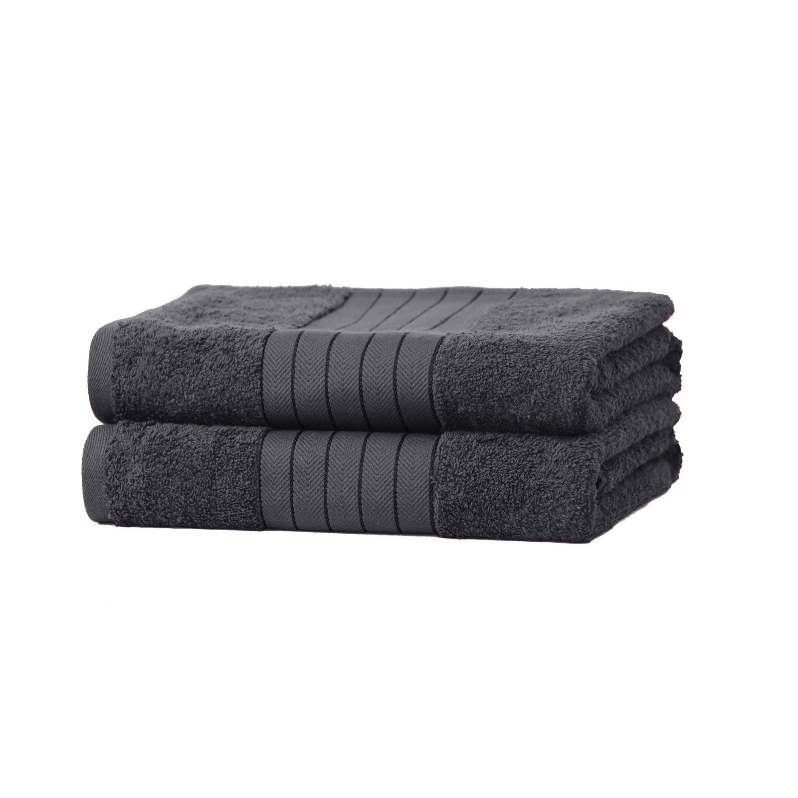 Brentfords Charcoal Grey Towels, Bath Towels Set Of 2 Towel Bale Bathroom Towels Soft Comfy Luxury Cotton Bath Towels Quick Drying Towel Large Absorbent