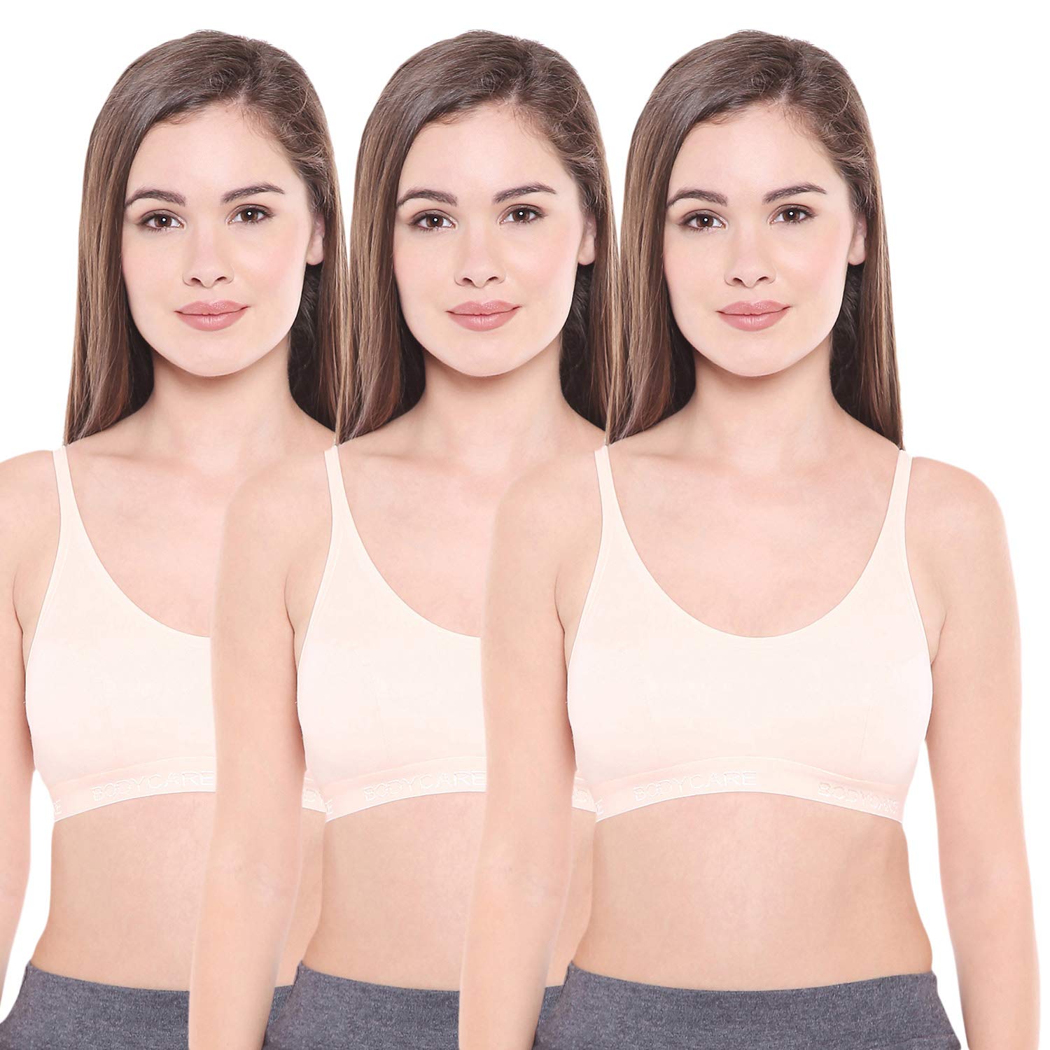 Women's Cotton & Spandex Non-Wired Sports Bra (E1608PCHPCHPCH-34B_Peach_34)-image-5