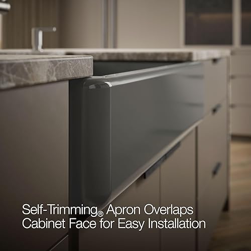 Vista 95 de Kohler Fregadero de la granja Kohler Whitehaven, Frente al delantal altos, K-6489-0, Blanco