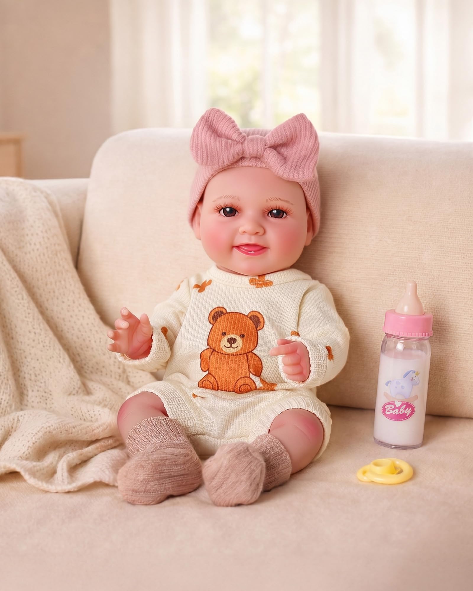 BABESIDE Baby Doll Girl 12 Inch Realistic Girl Full Vinyl Toy