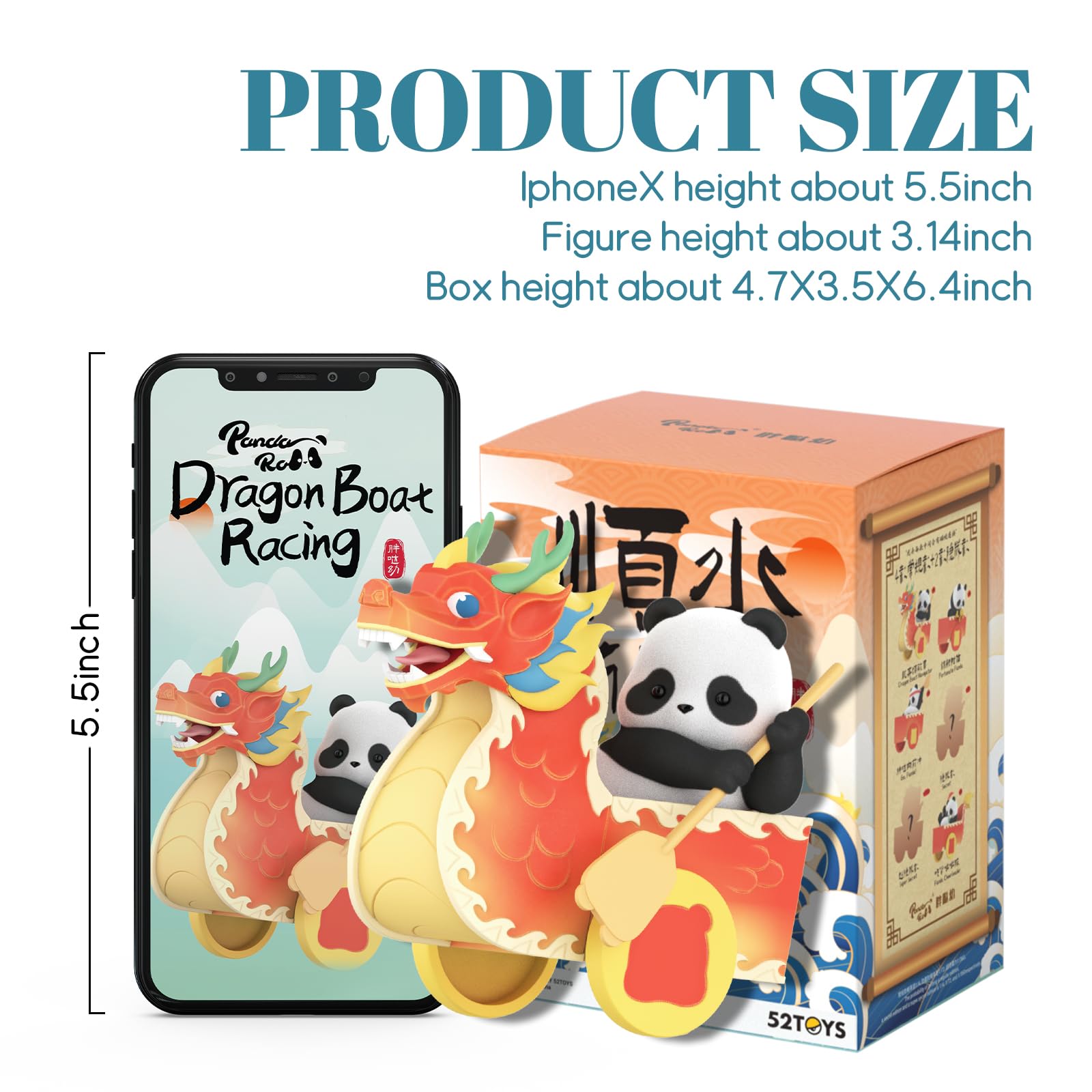 52TOYS Panda Roll Dragon Boat Racing 1PC, Collectible Toy Kawaii