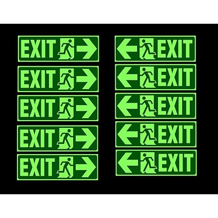 KREEPO Emergency Exit Sign Board Sticker (Pack of 2) : Amazon.in ...