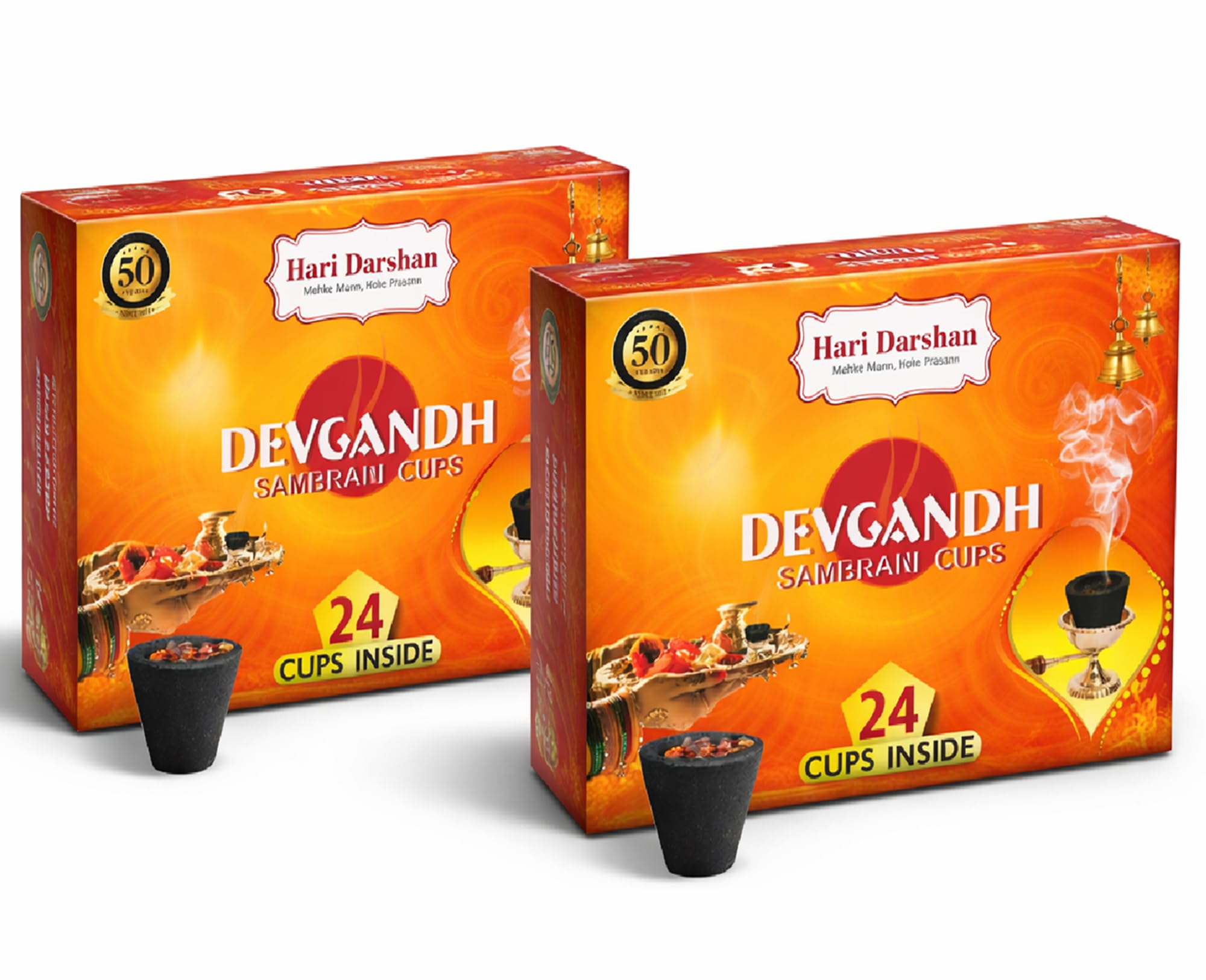 Hari Darshan Devgandh Sambrani Cup | Pure & Natural Sambrani Dhoop Cup for Pooja Havan | Loban Dhoop with Soothing Aroma for Rituals & Festivals Pack of 2 (24 Each)-picture-32