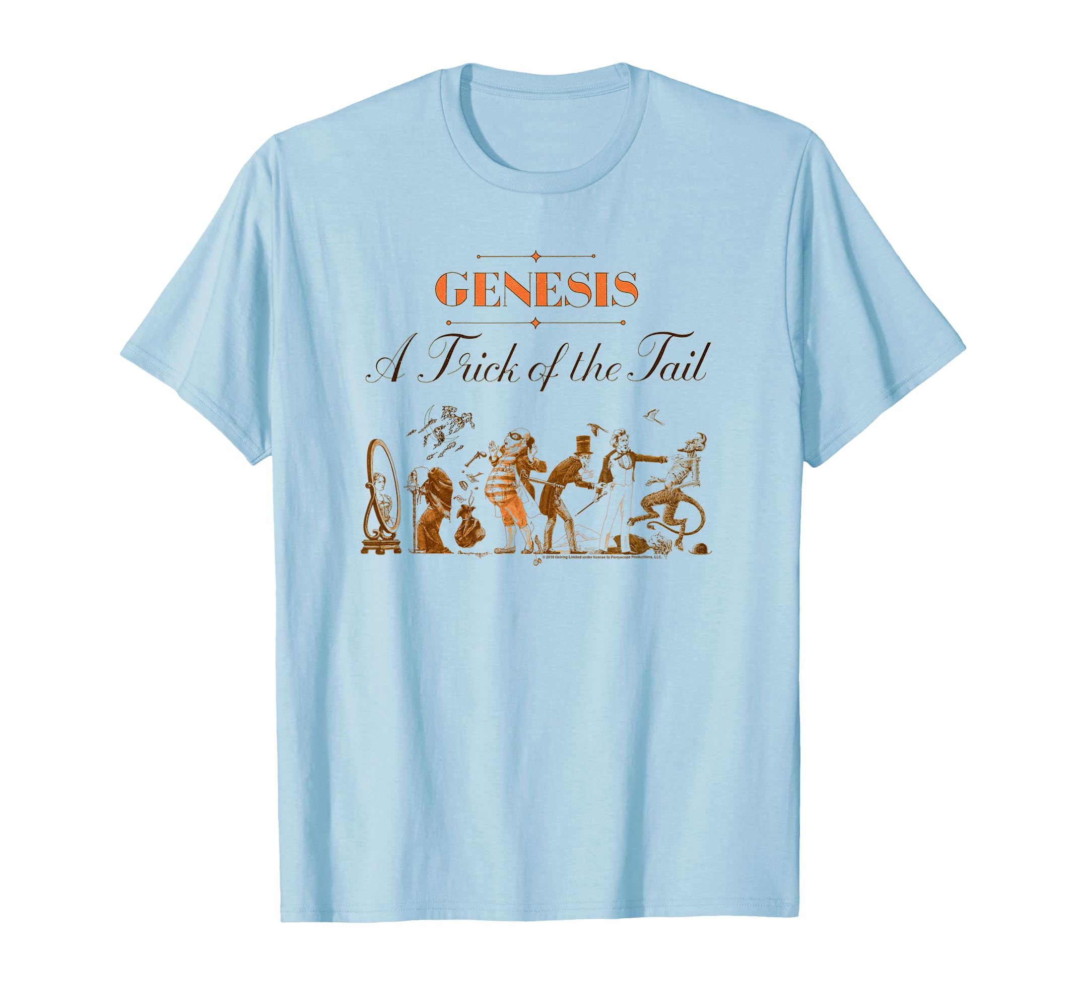 Genesis Band T-Shirt, Unisex-Adults, Teens, Young Adults, Music Fans, Genesis Fans, Short Sleeve, T-Shirt, Blue, Small