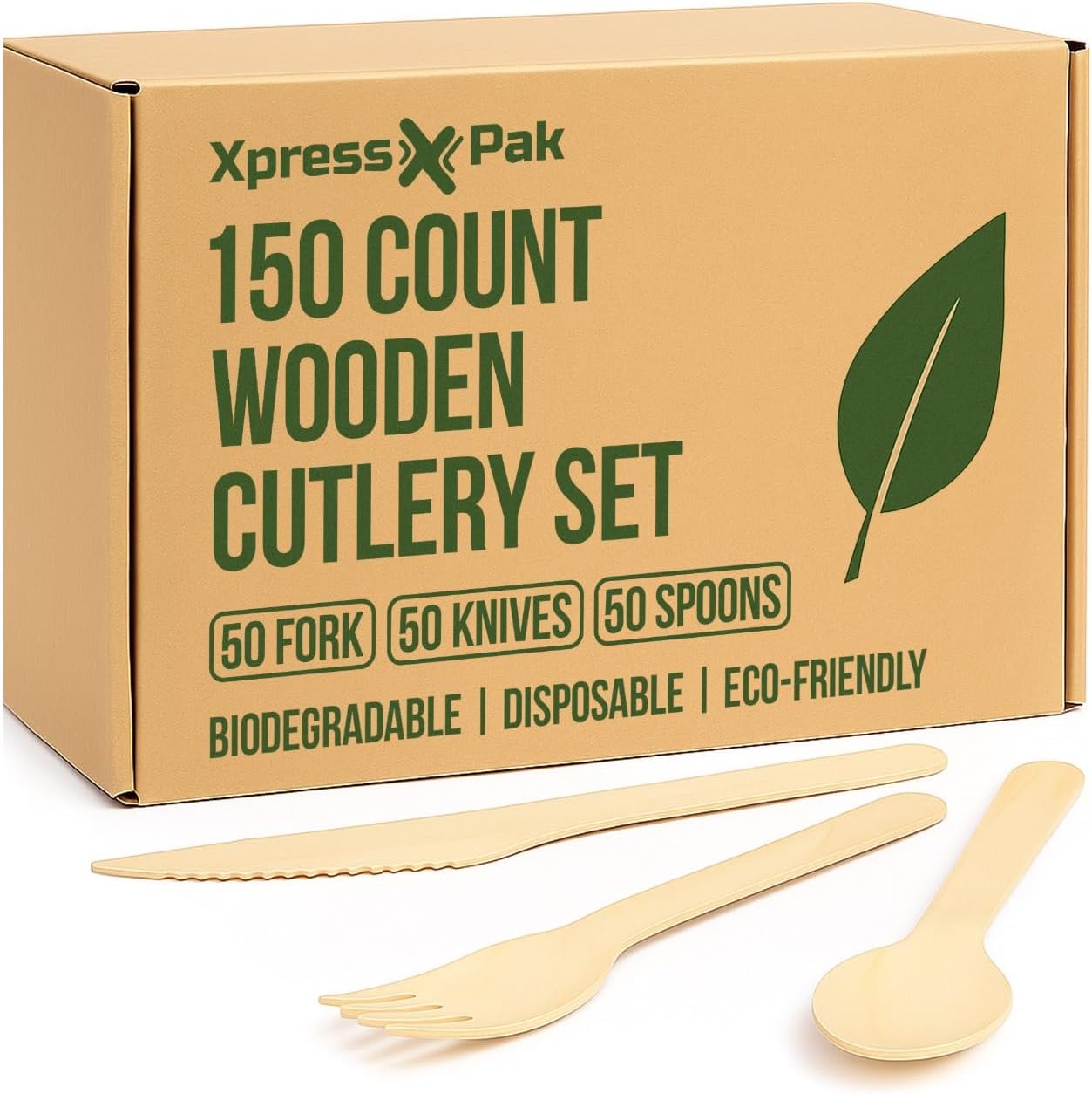 150pcs Wooden Cutlery Set...