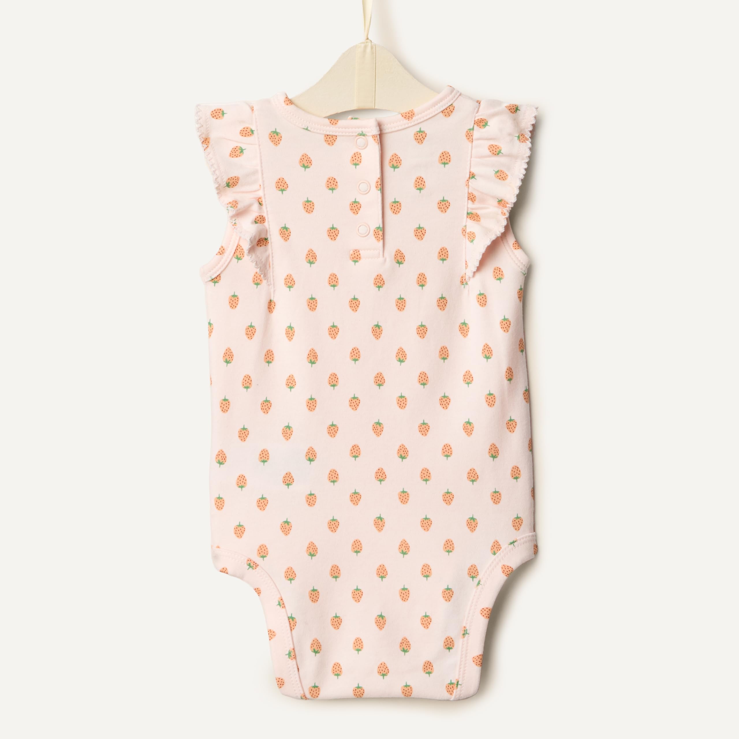 Amazon Essentials x Sofia Grainge Baby - Mädchen Body aus Baumwolle mit Rüschenärmeln und Stickerei, 2er-Pack
