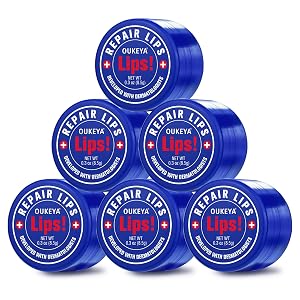 OUKEYA Lip Balm 0 25 Ounce 6Counts Medicated Lip Chapstick Medicated w Beeswax Petrolatum Peppermint Oi 100 Natural