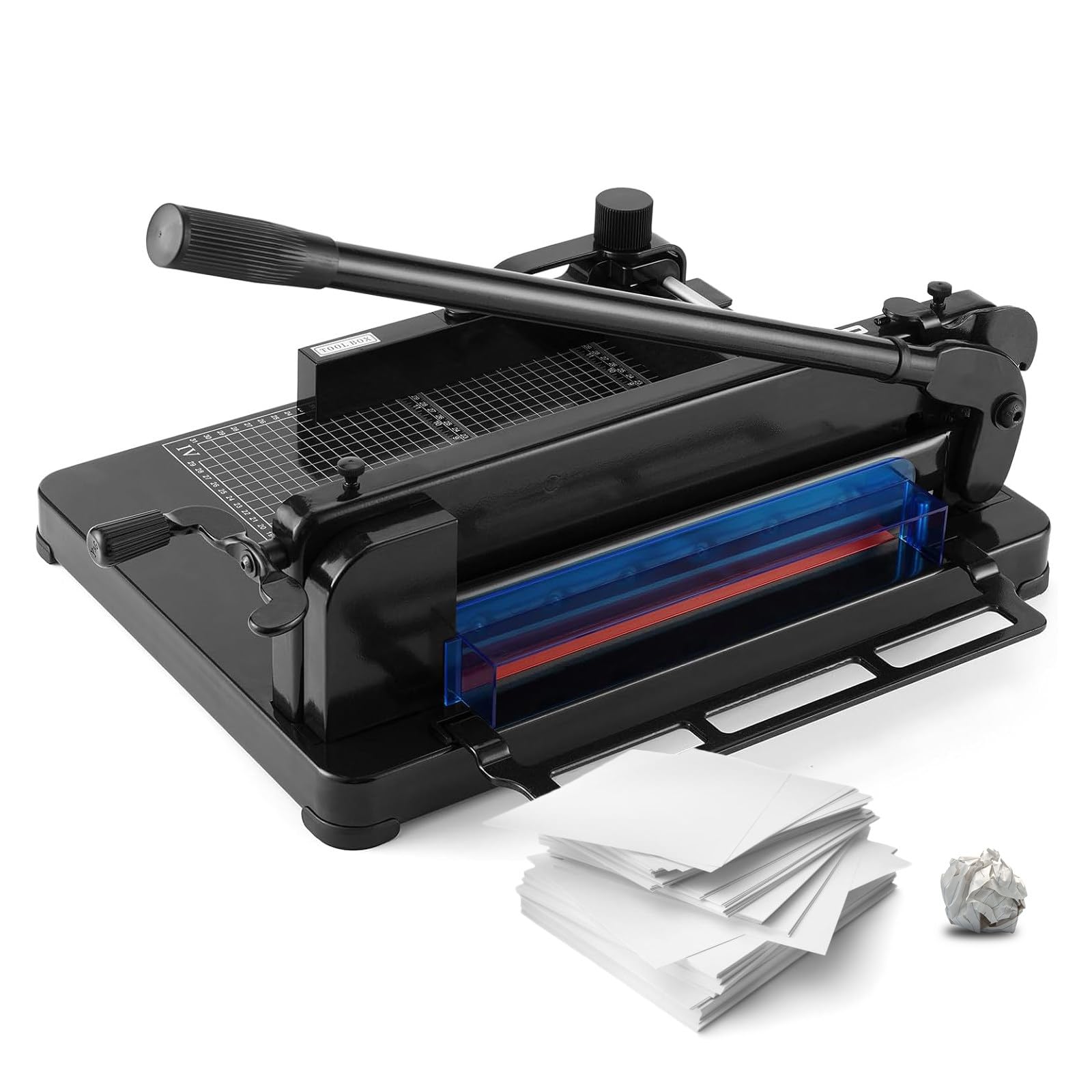Robuster Papierschneider, Schneidemaschine mit HSS-Stahlklinge, verstellbar für A4 & 400 Blatt, ideal für Heimbüro und Schule