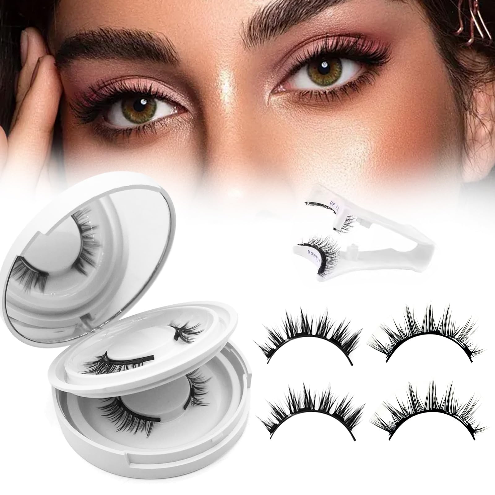 Hunnyfit Magnetic Lashes 2026 New Magnet Eyelashes with Applicator Natural Look No Glue Needed Reusable Eyelashes Kit for