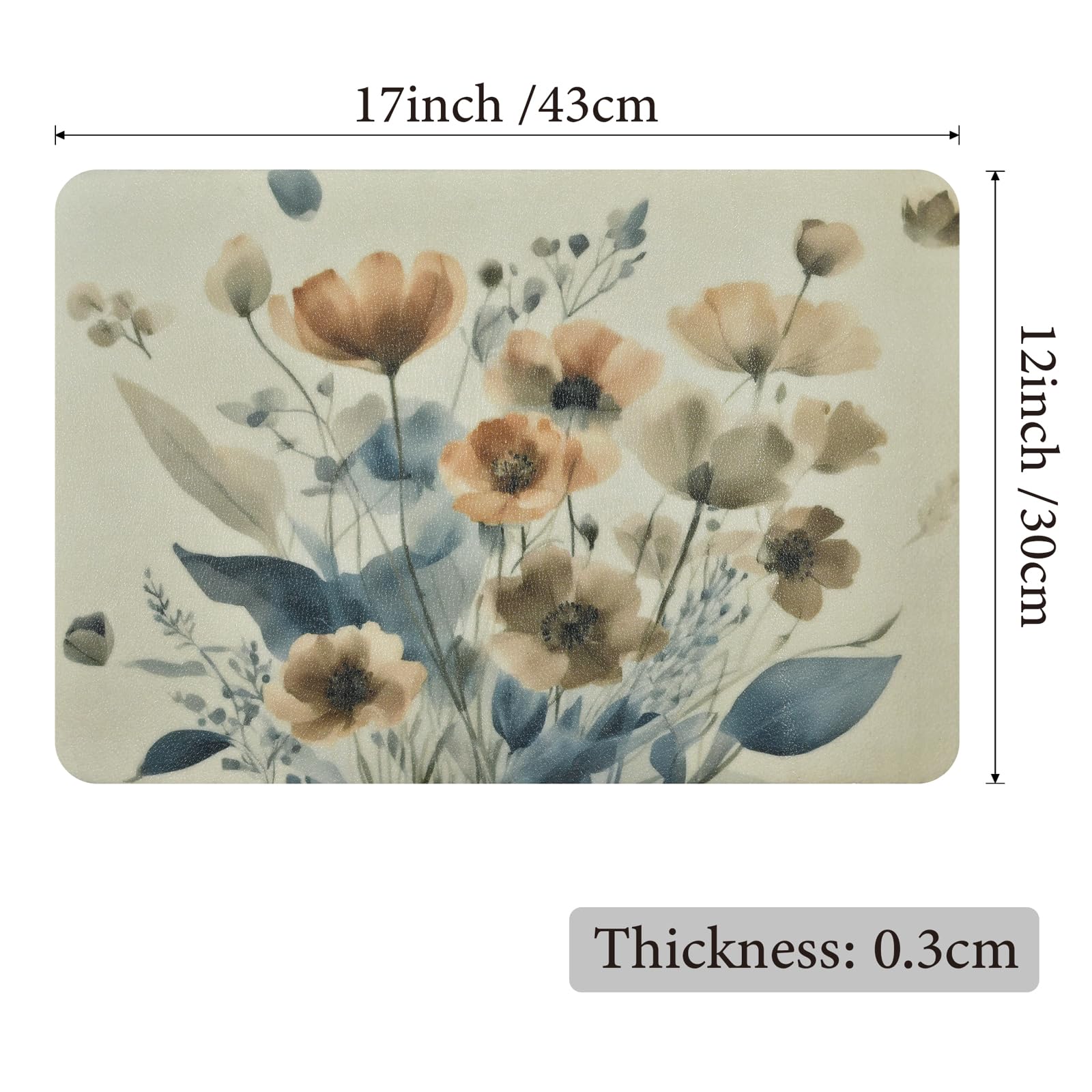 Vinyl Placemats Set of 4-12x17 Inch - Heat Resistant Washable Place Mats Waterproof Non-Slip Wipeable Table Mats for Dining Table Decor, Indoor/Outdoor Plastic Mat