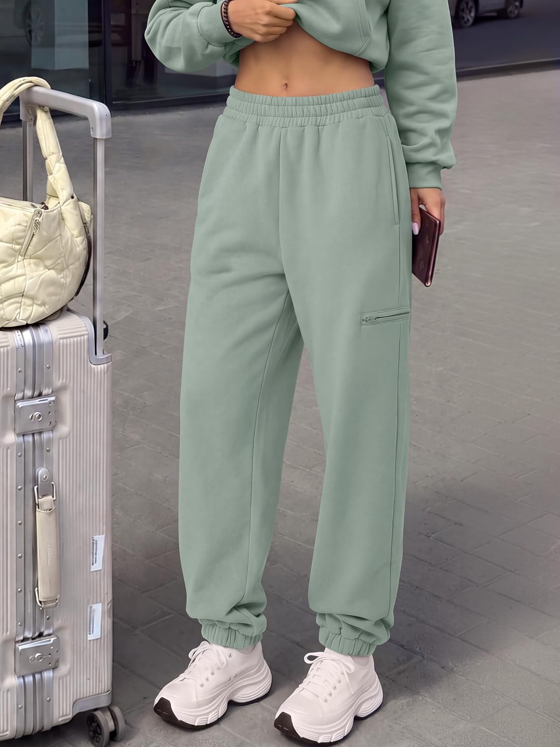 ANRABESS Women 2 Piece Sets Oversized Fleece Sweatsuits Fall Outfits